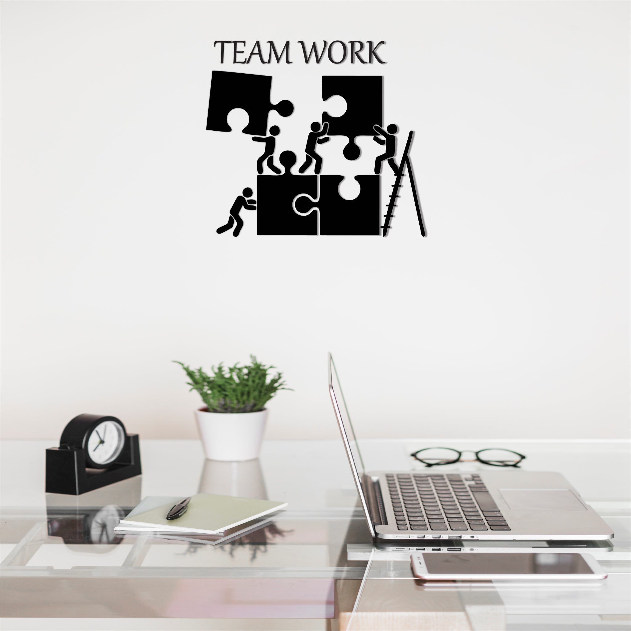 Wallexo TEAM WORK Wooden Wall Art