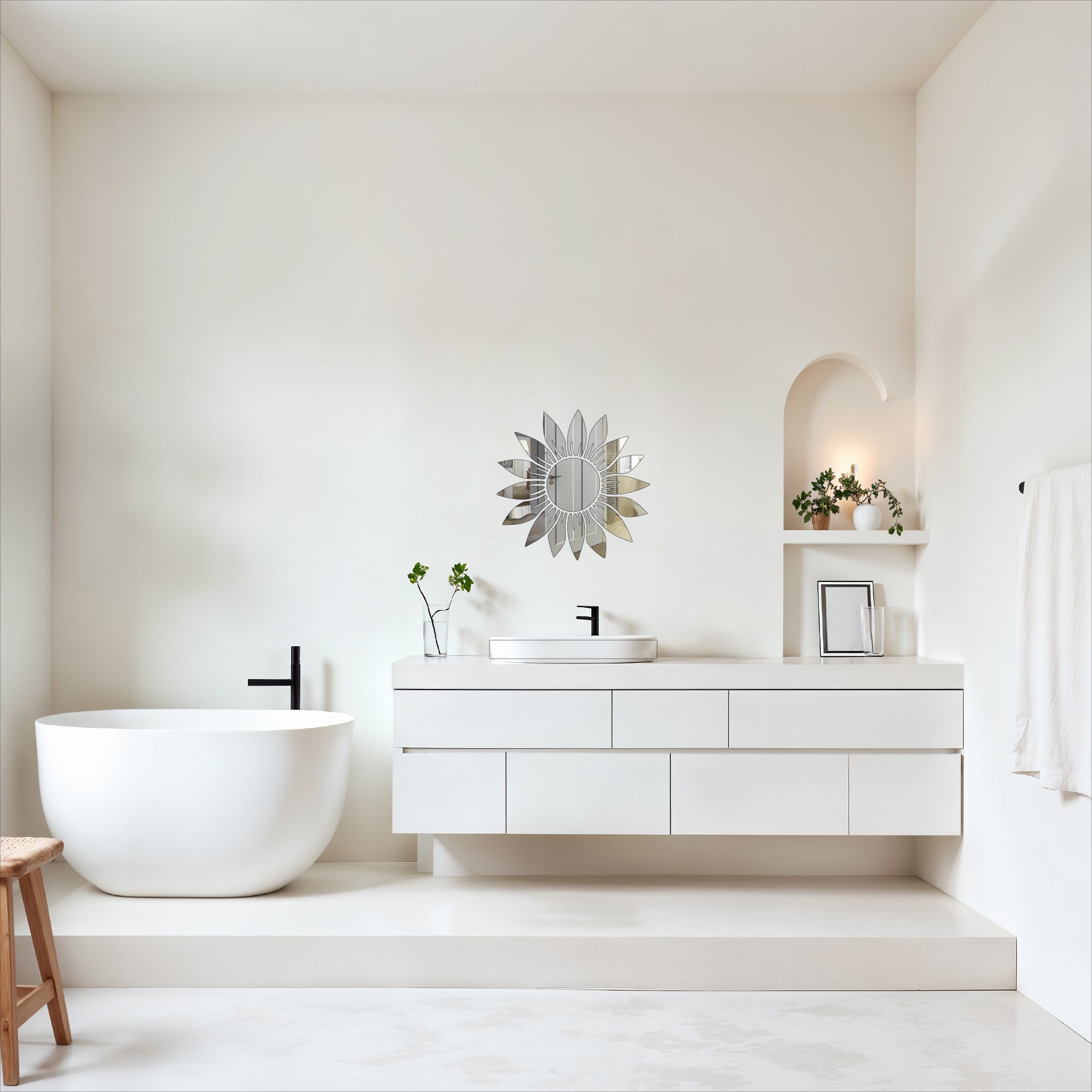 Silver Sunflower Mirror