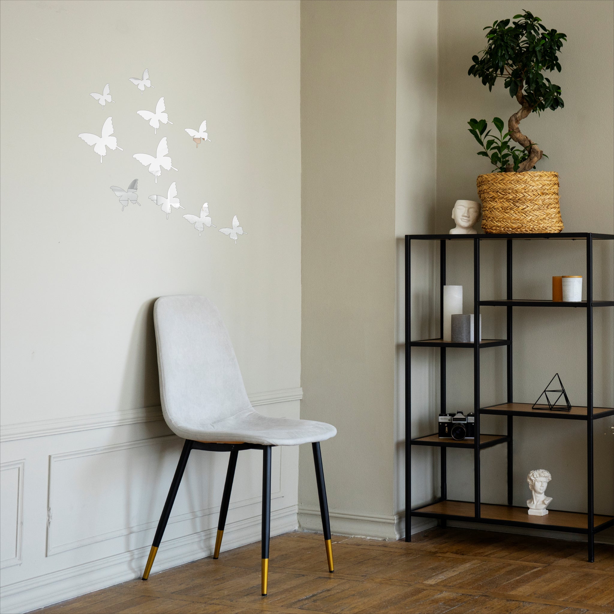 Wallexo Silver Butterfly Wall Art
