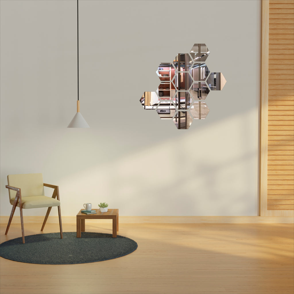 Wallexo Hexagon Silver Acrylic Wall Art