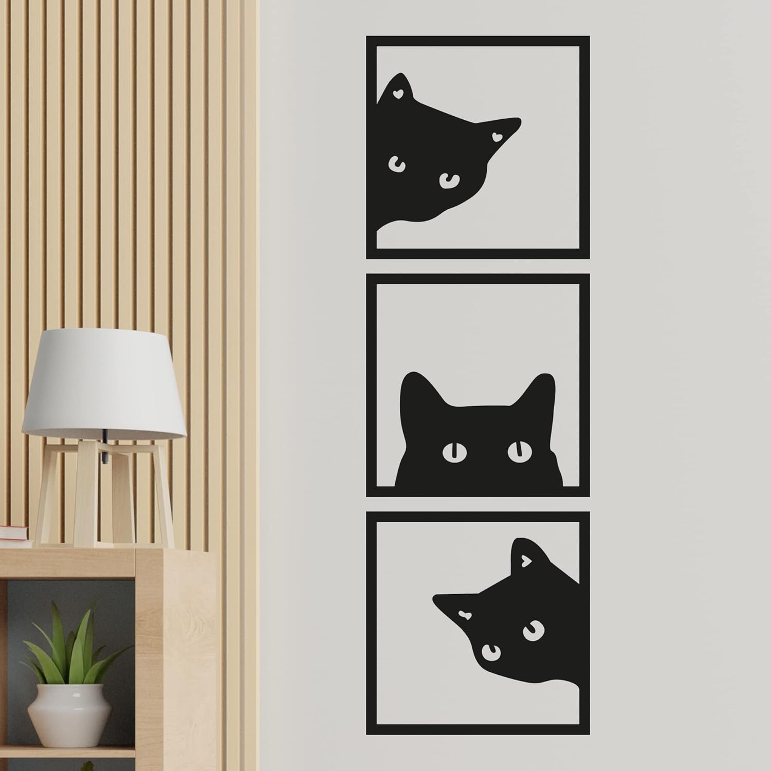 Wallexo Peeking Cats Wall Art Set of 3