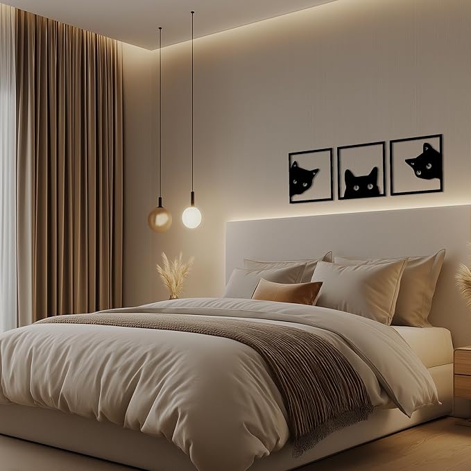 Wallexo Peeking Cats Wall Art Set of 3