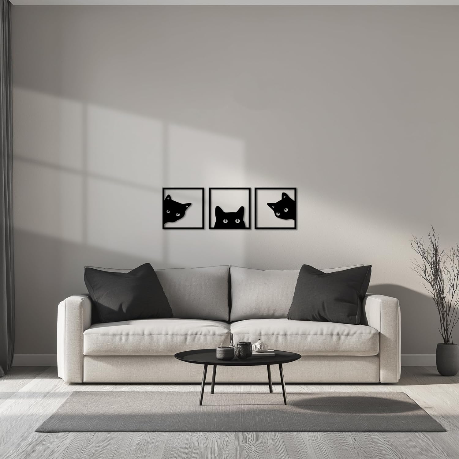 Wallexo Peeking Cats Wall Art Set of 3