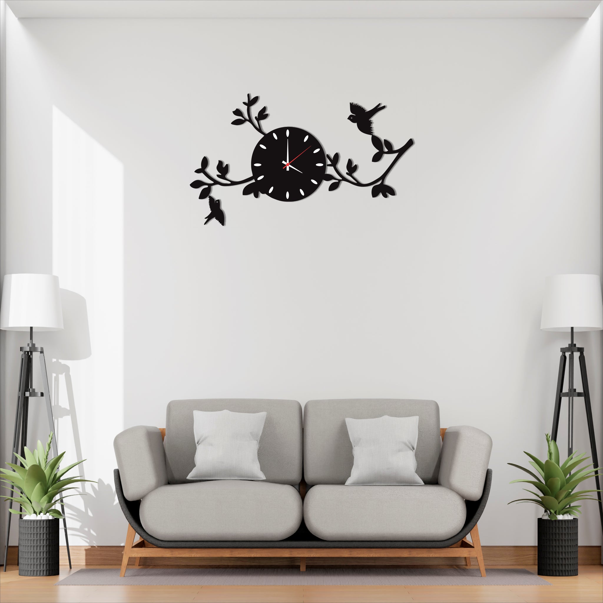 Wallexo Birds on Branches Wall Clock