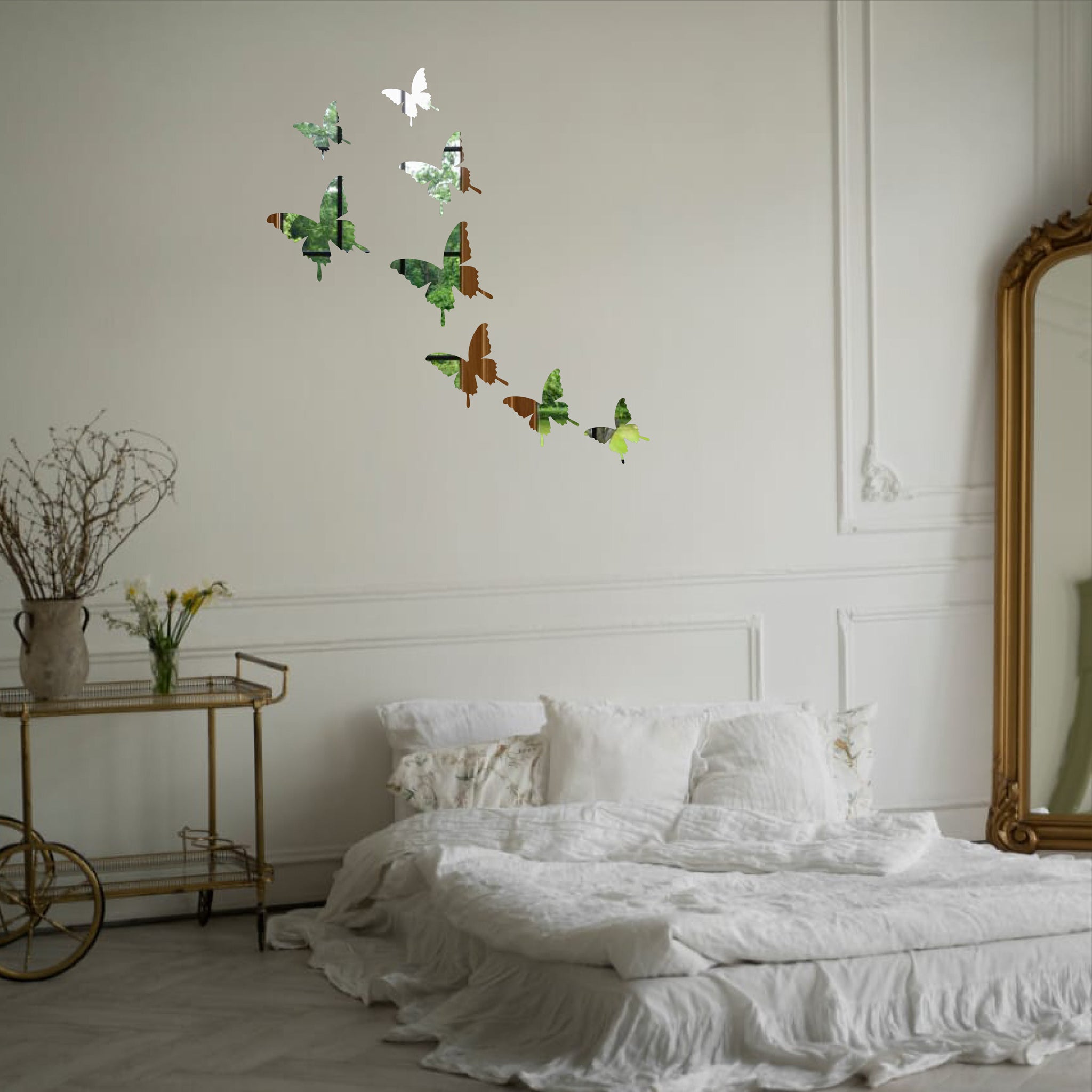 Wallexo Silver Butterfly Wall Art