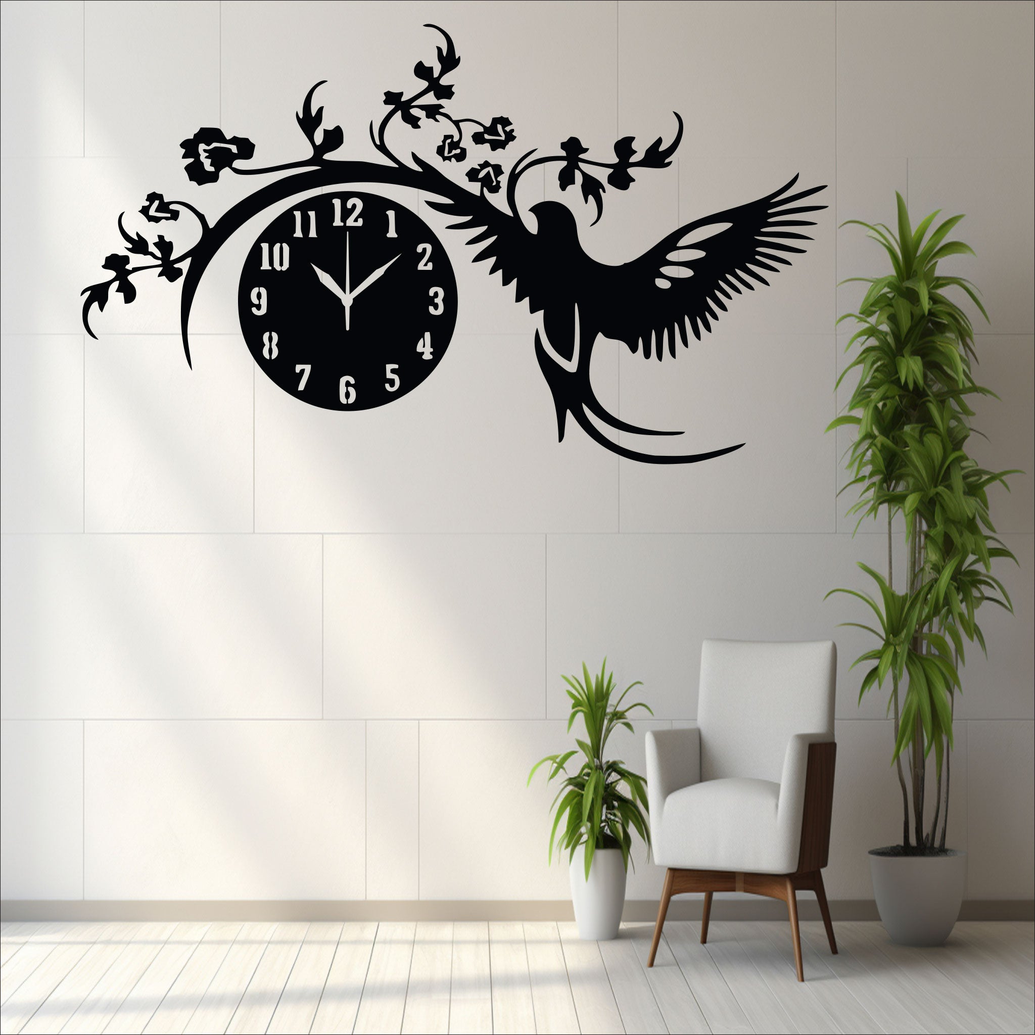 Wallexo Bird & Floral Decorative Wall Clock