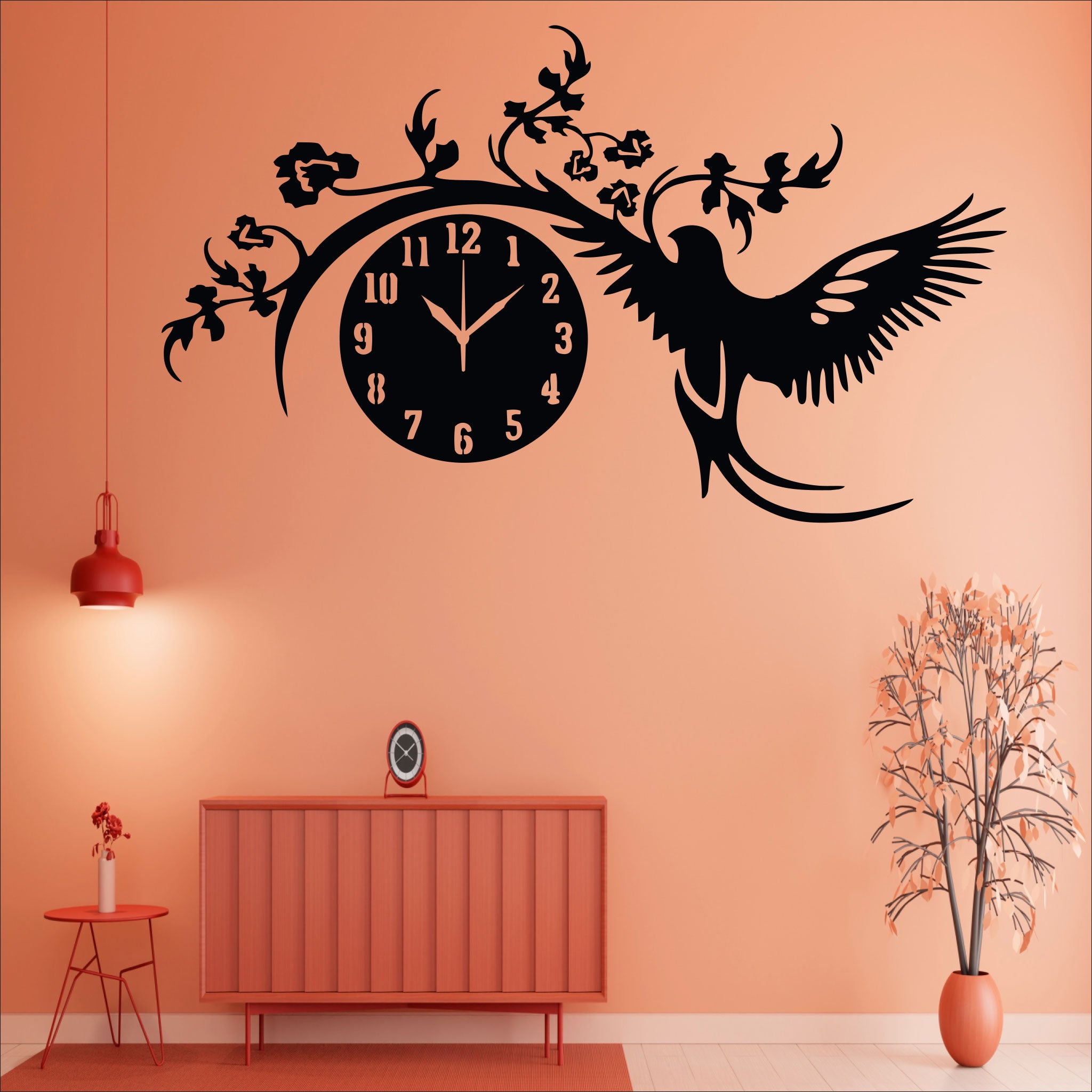 Wallexo Bird & Floral Decorative Wall Clock