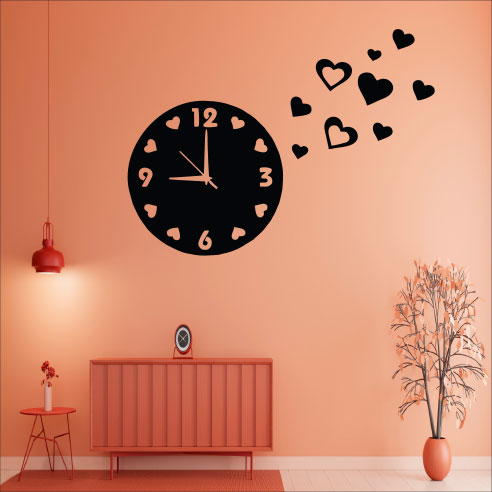 Wallexo Heart Shapes Wall Clock