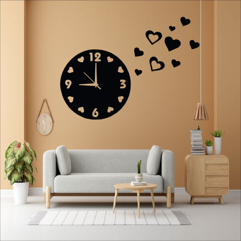 Wallexo Heart Shapes Wall Clock