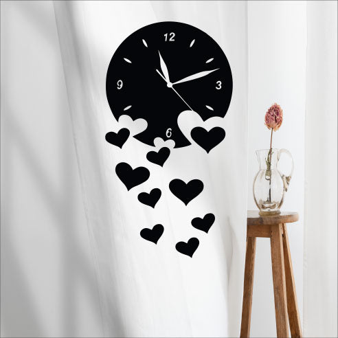 Wallexo Heart Drop / Falling Hearts Wall Clock