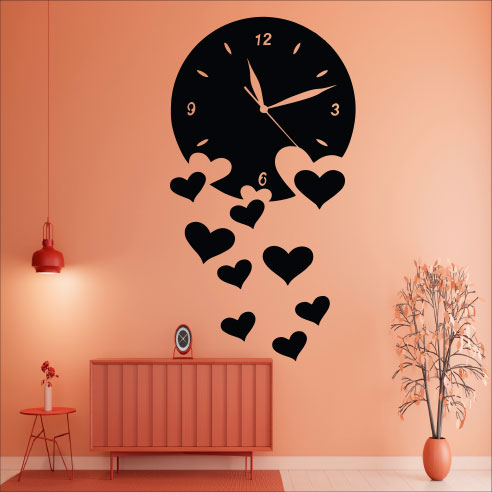 Wallexo Heart Drop / Falling Hearts Wall Clock