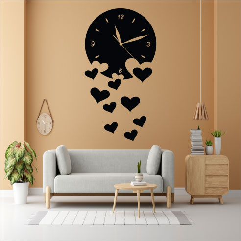 Wallexo Heart Drop / Falling Hearts Wall Clock