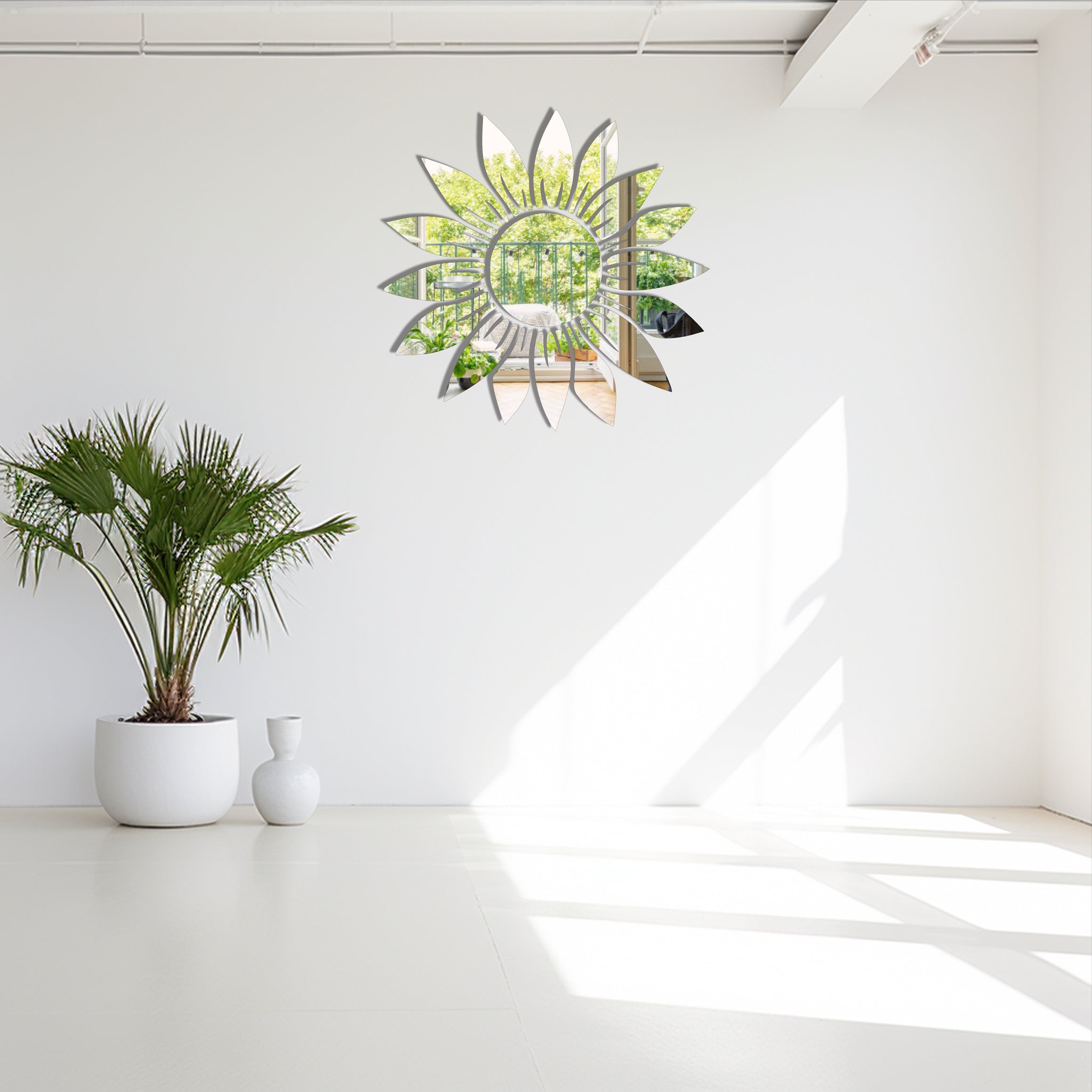 Silver Sunflower Mirror