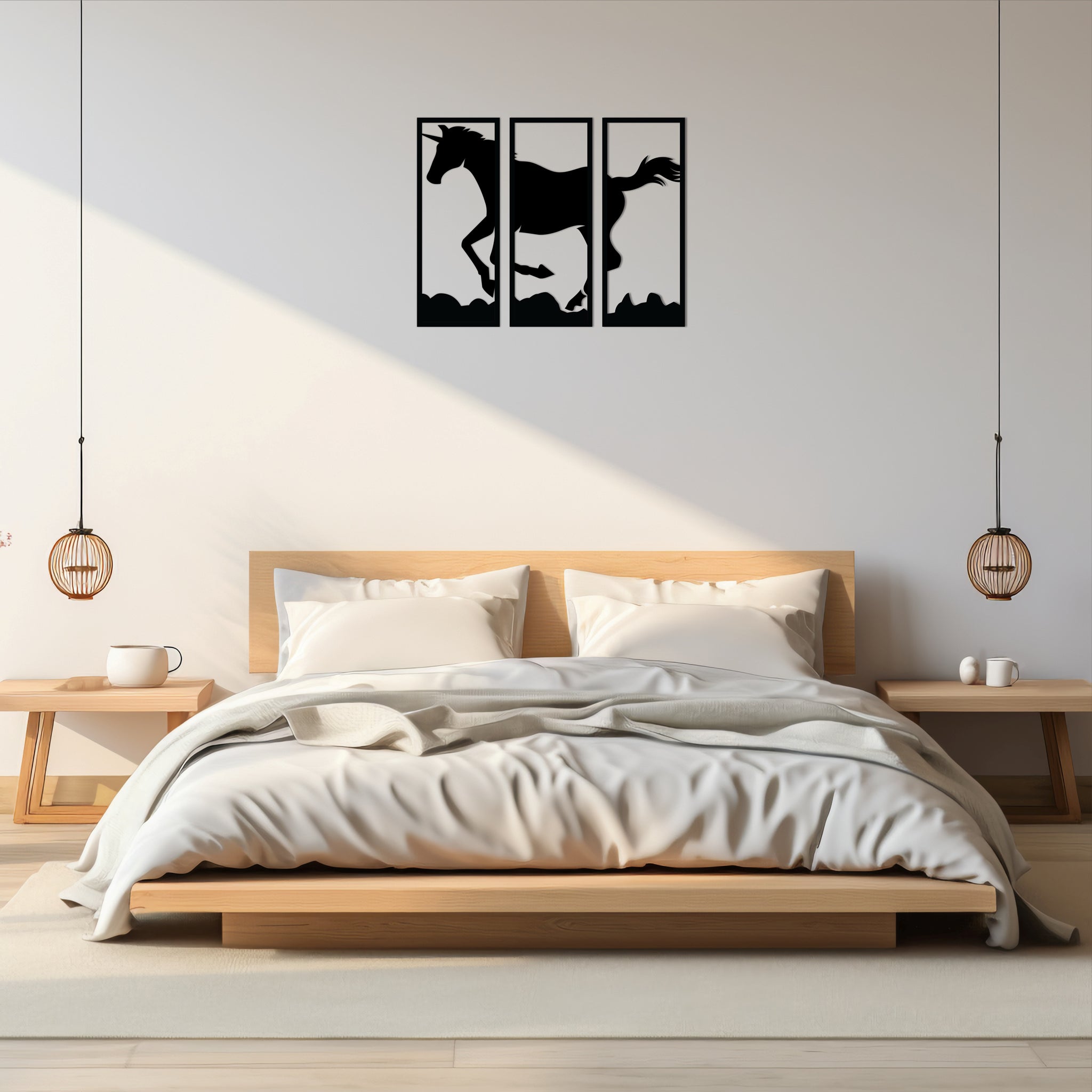 Wallexo Wooden Horse Wall Art Rustic Nature