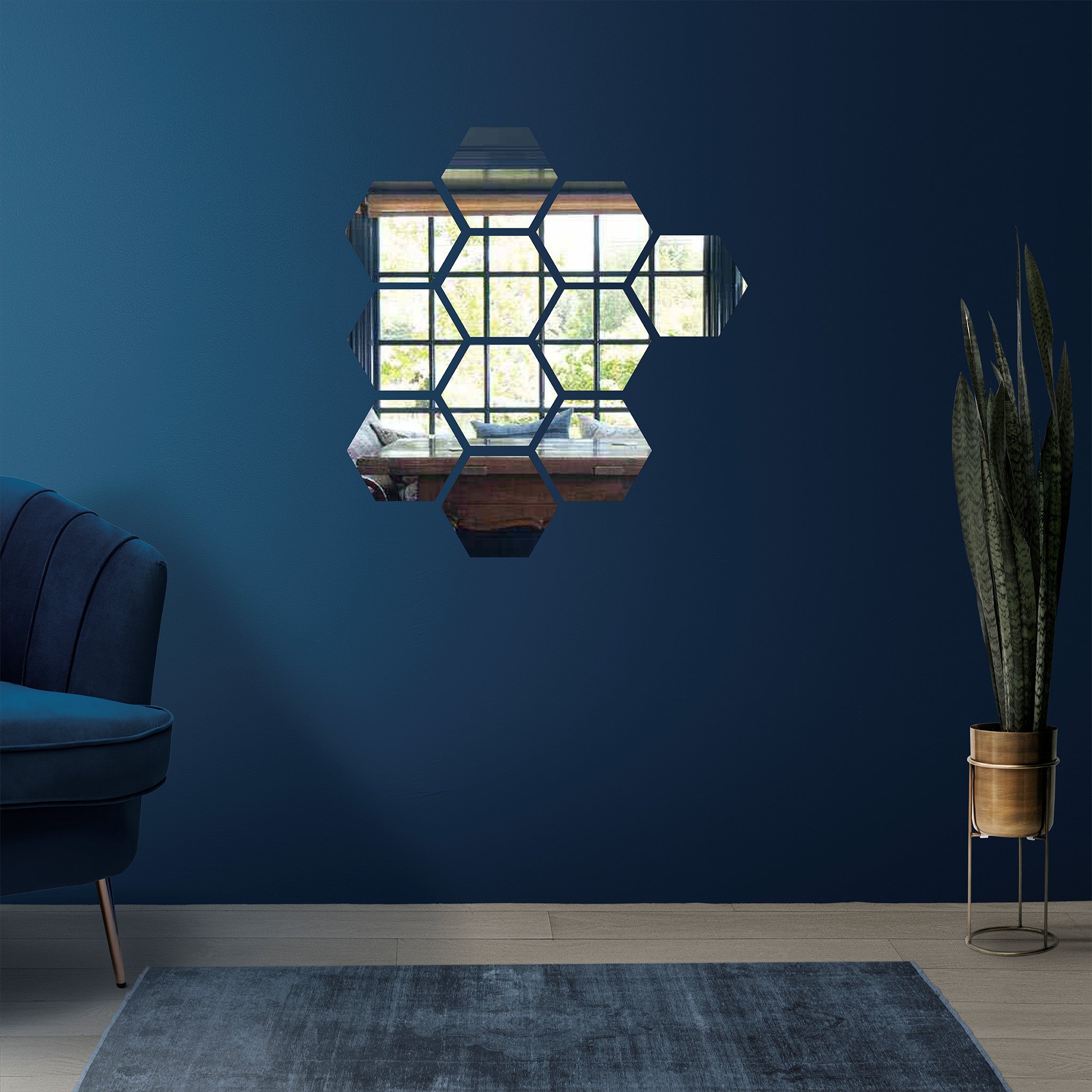 Wallexo Hexagon Silver Acrylic Wall Art