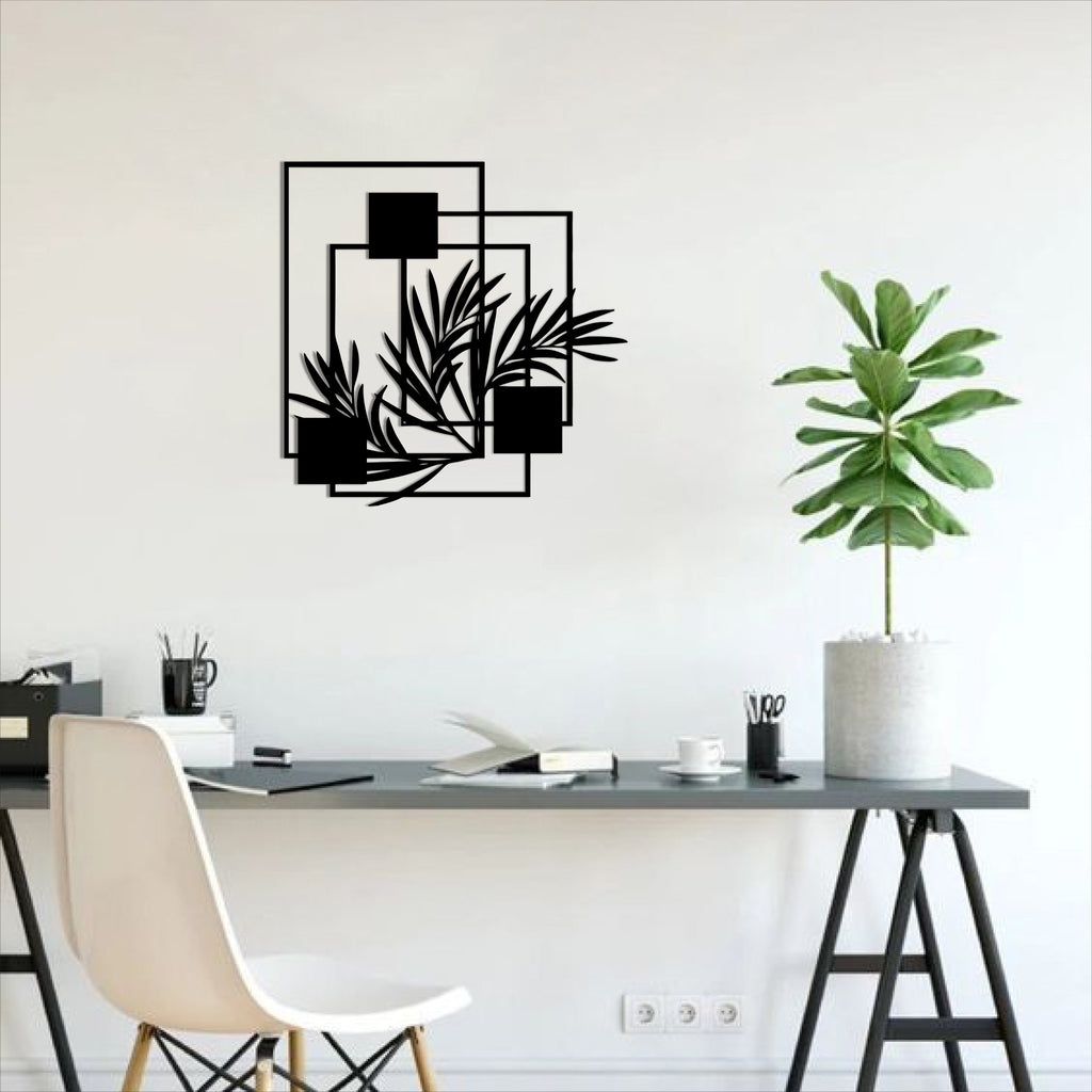 Walllexo Geometric Leaf Wall Art