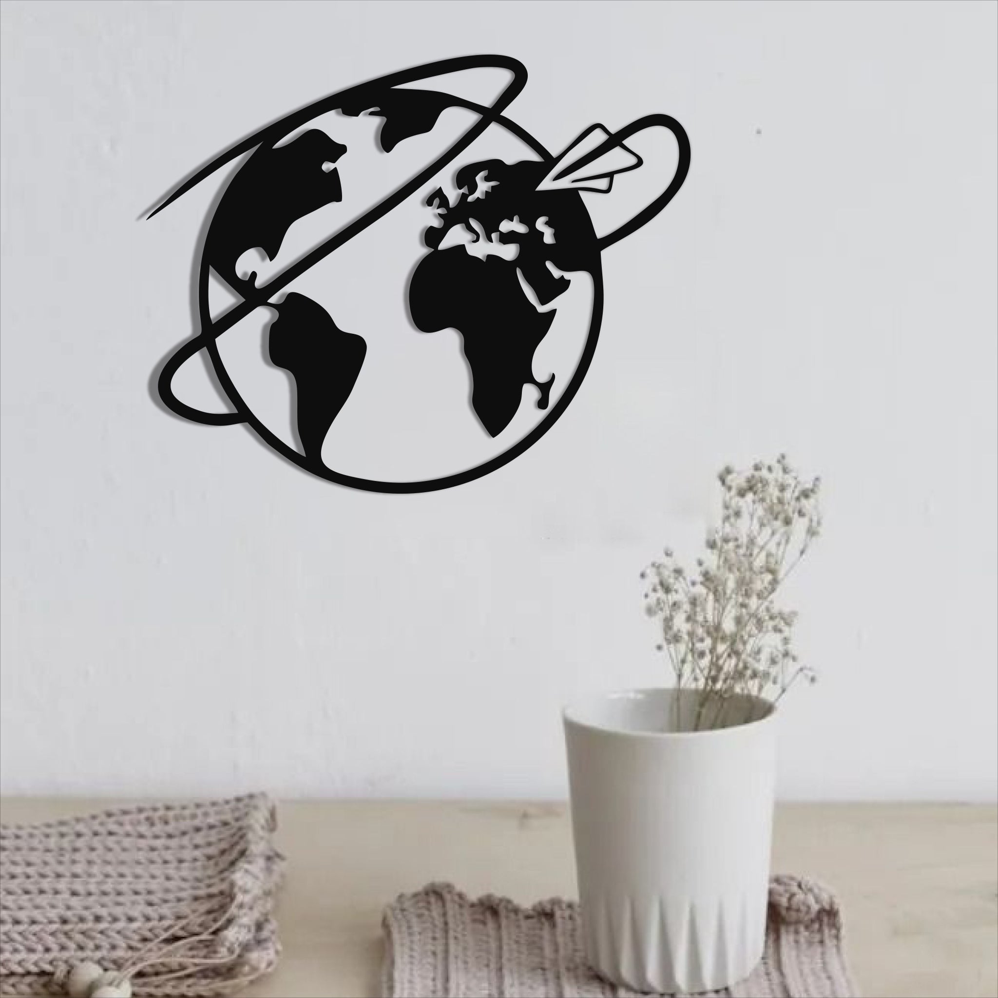 Wallexo World Map Globe Wall Art