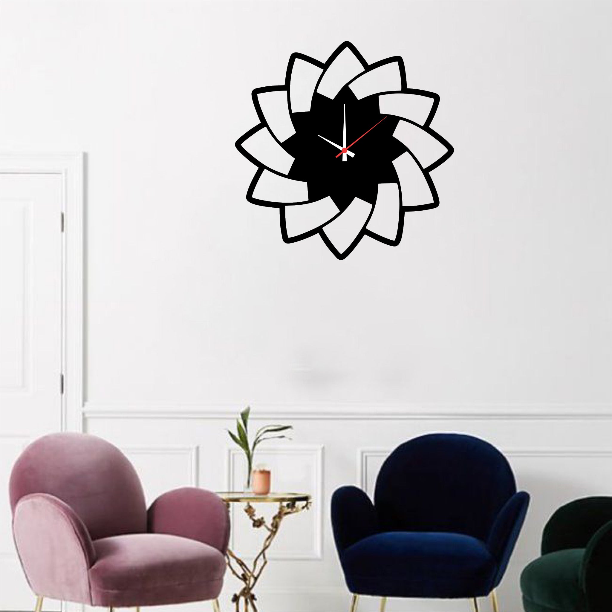Wallexo Modern Flower Petal Wall Clock