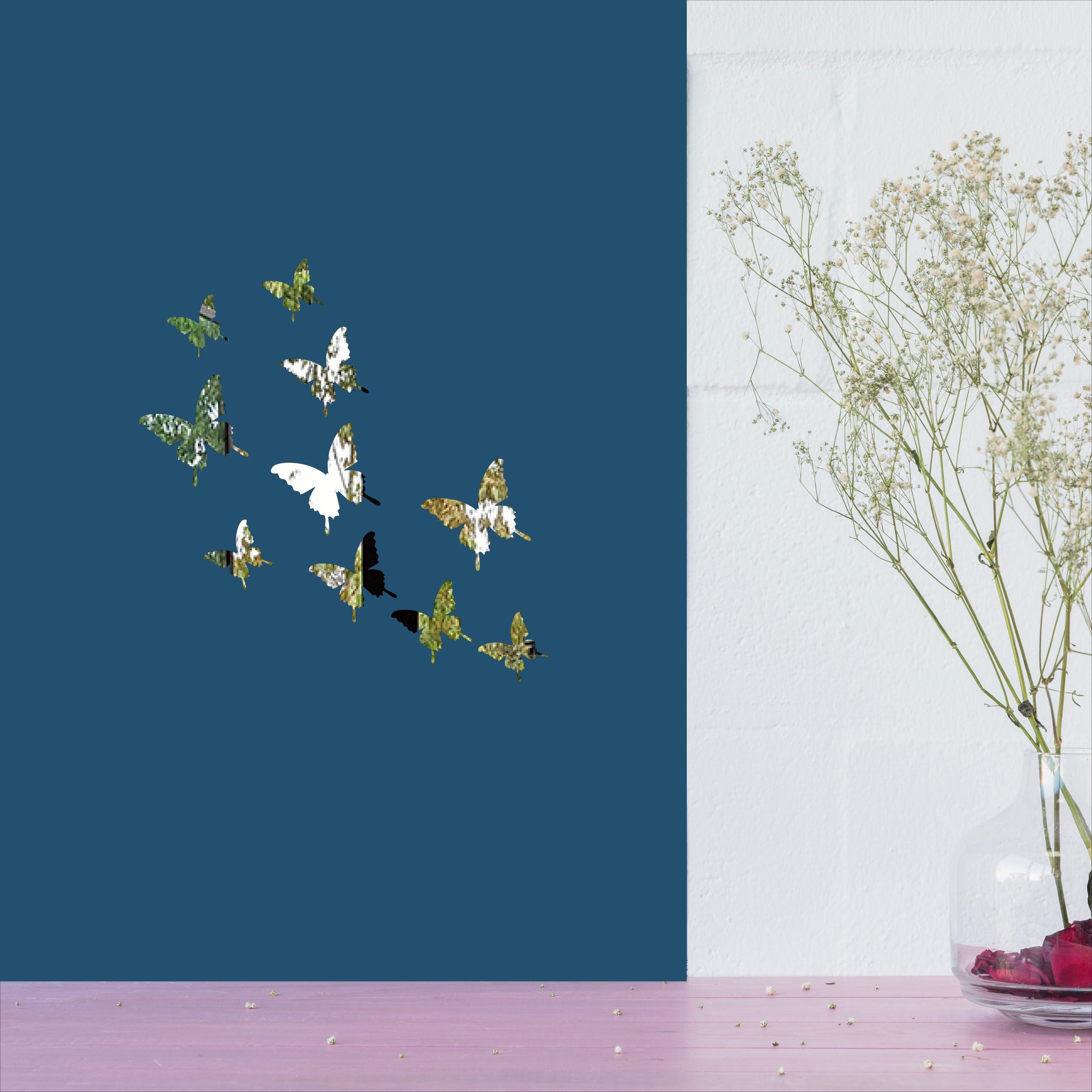 Wallexo Silver Butterfly Wall Art