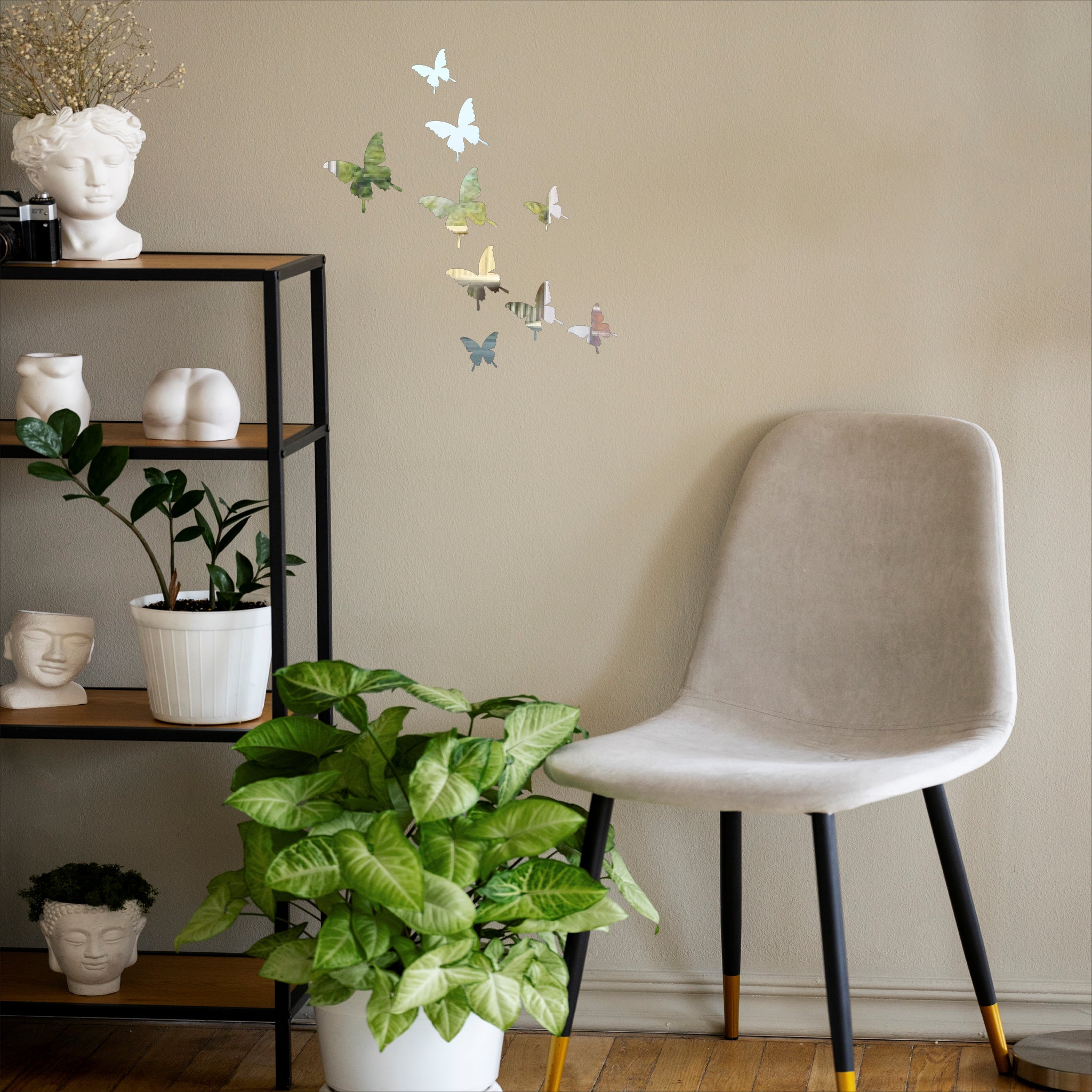 Wallexo Silver Butterfly Wall Art