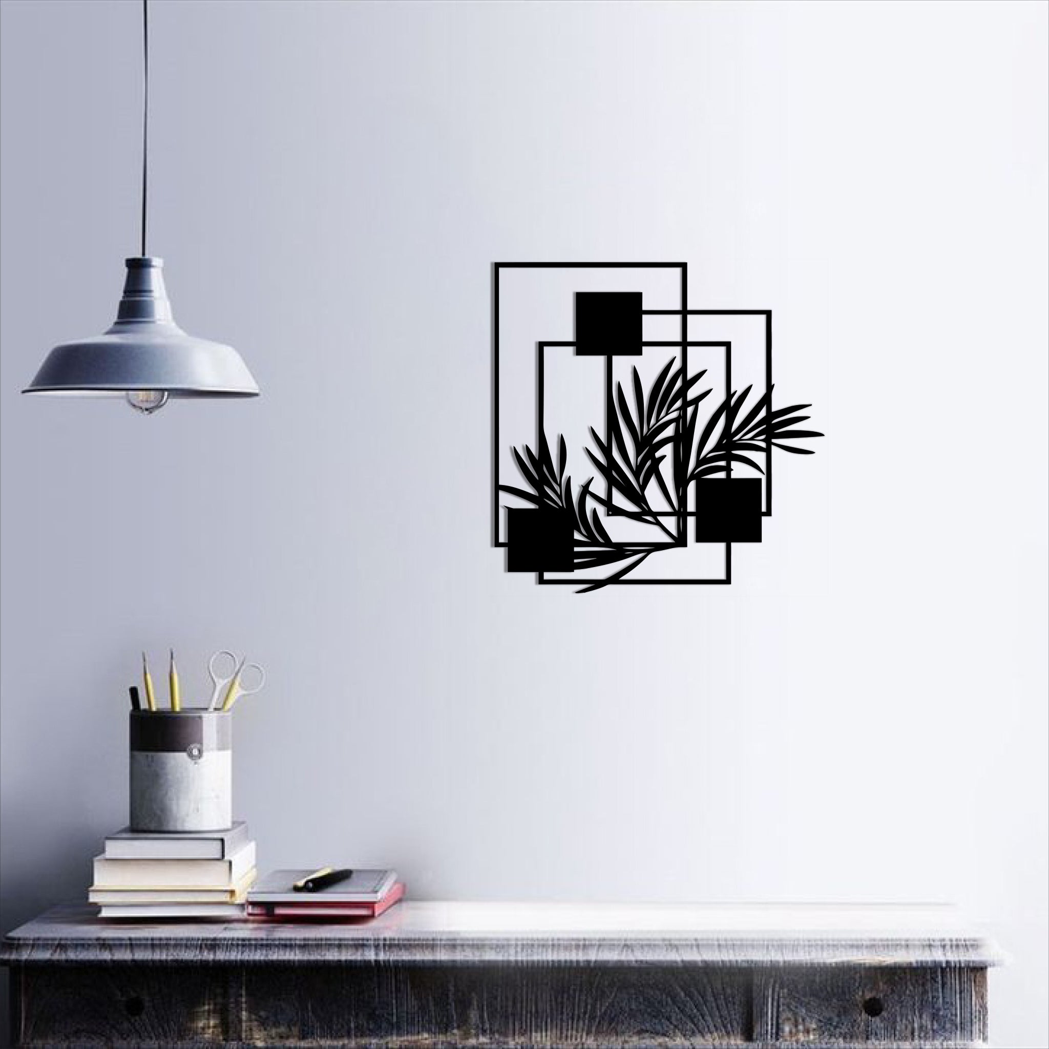 Walllexo Geometric Leaf Wall Art