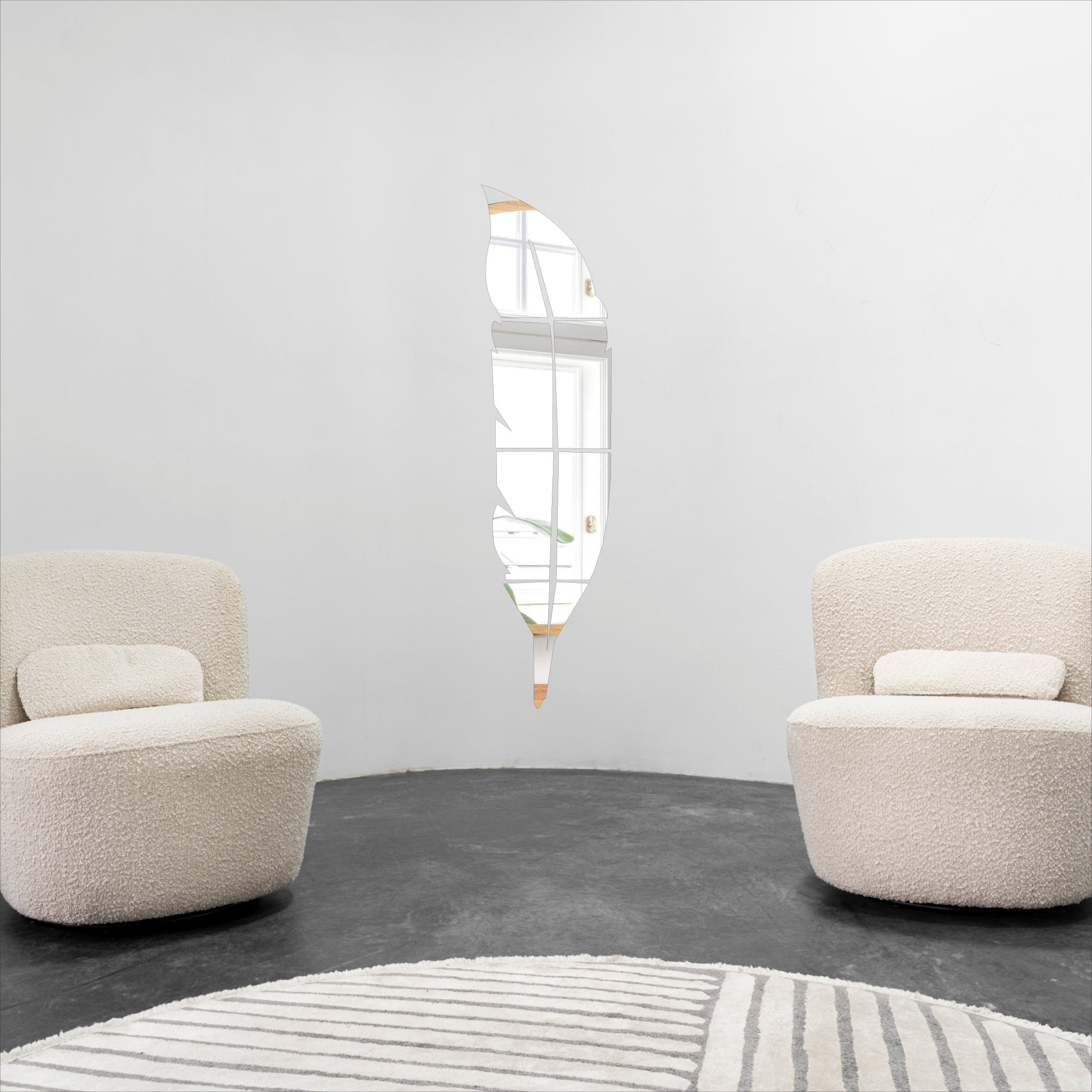 Wallexo Silver & Golden Leaf Modern Reflective Wall Decor