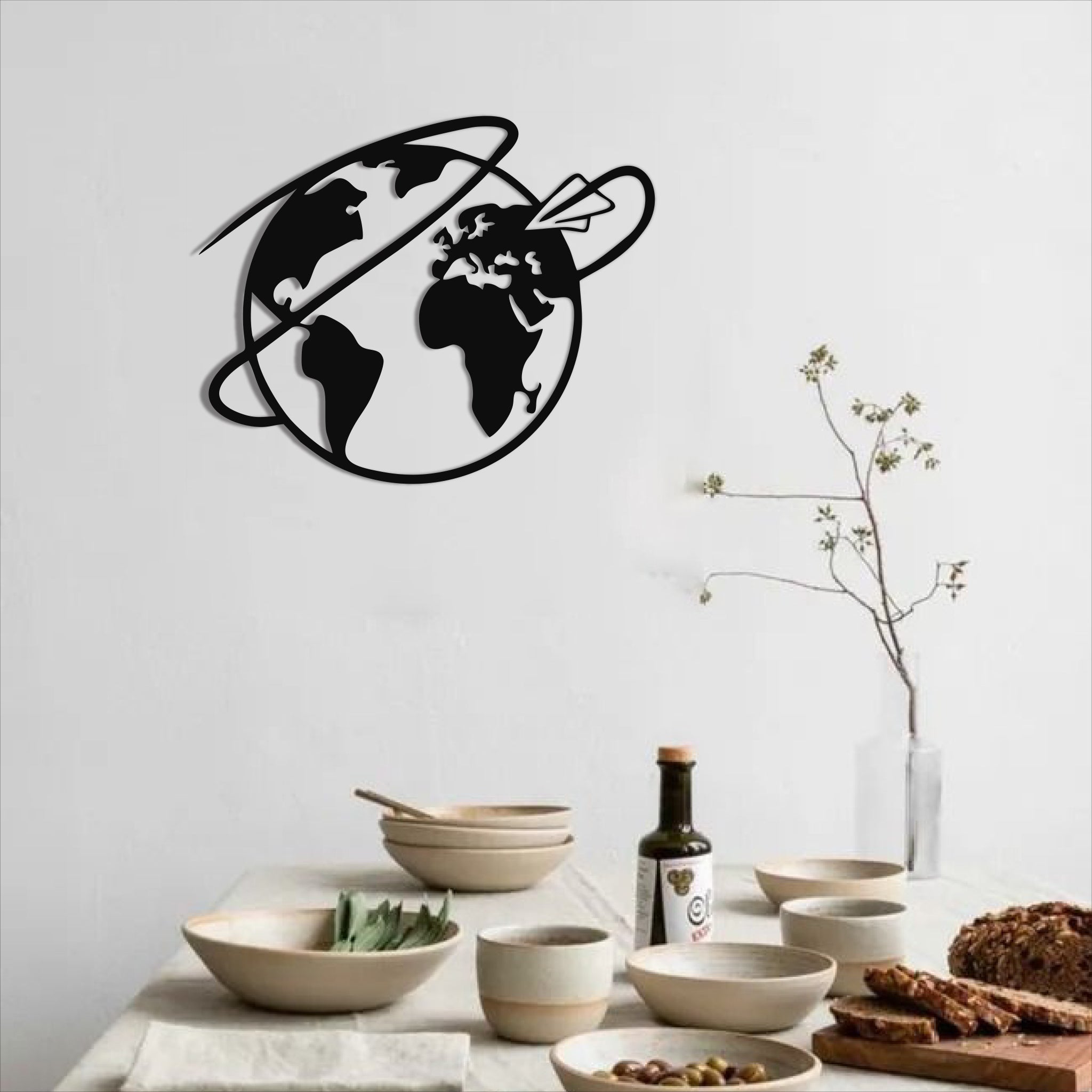 Wallexo World Map Globe Wall Art