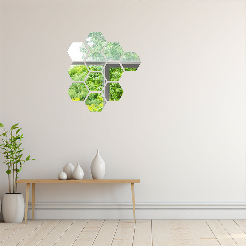 Wallexo Hexagon Silver Acrylic Wall Art