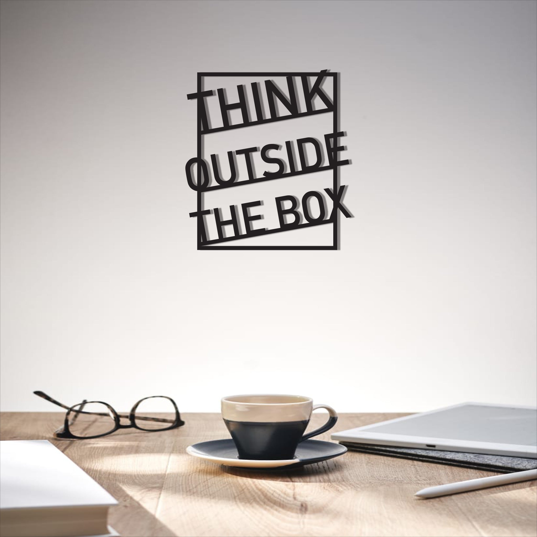 Wallexo Modern "Think Outside The Box" Wall Art