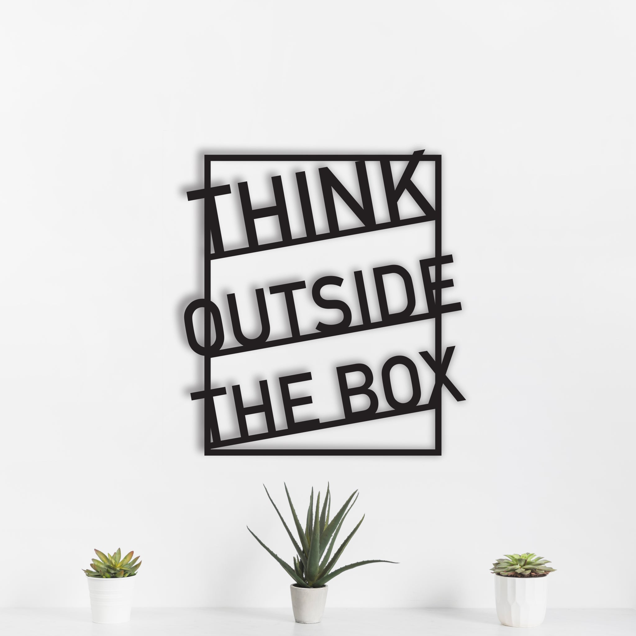 Wallexo Modern "Think Outside The Box" Wall Art