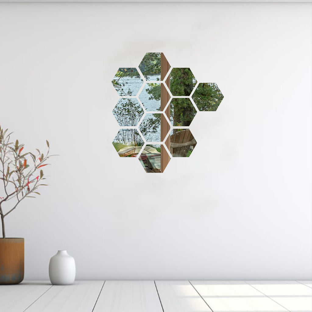 Wallexo Hexagon Silver Acrylic Wall Art