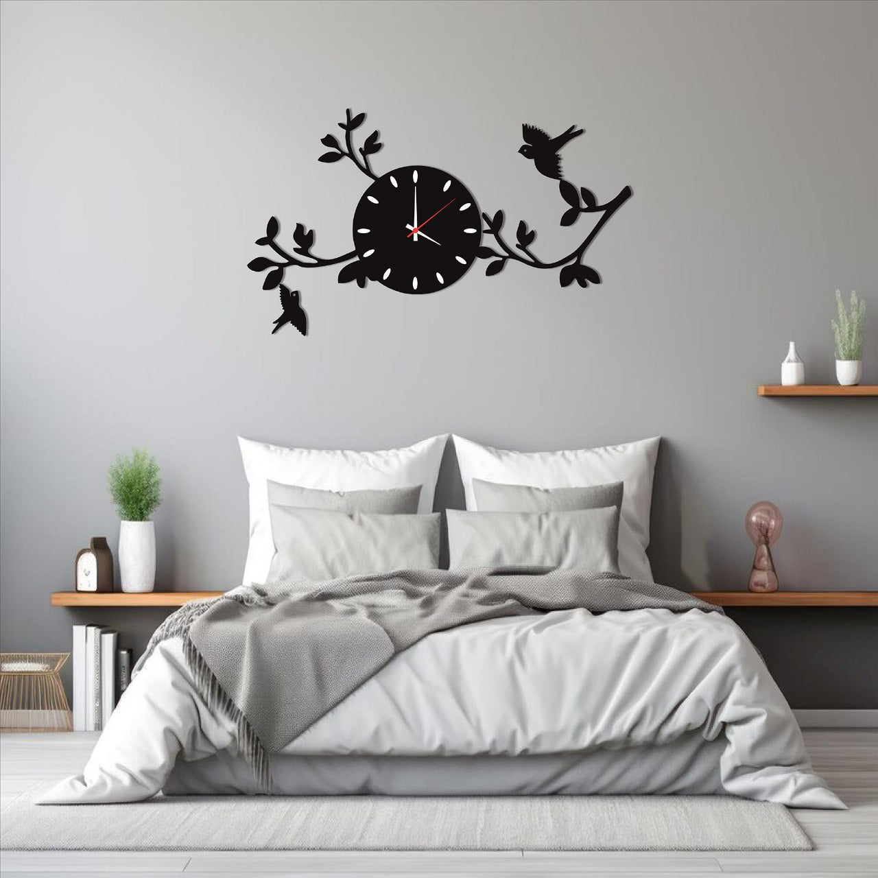 Wallexo Birds on Branches Wall Clock