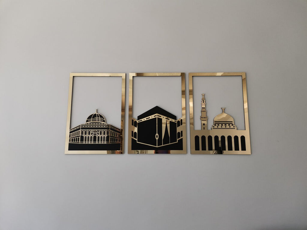 Wallexo Kaaba, Masjid Al-Aqsa &amp; Masjid An-Nabawi Islamic Wall Art