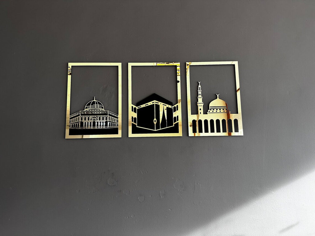 Wallexo Kaaba, Masjid Al-Aqsa &amp; Masjid An-Nabawi Islamic Wall Art