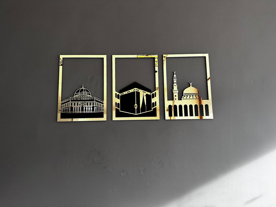 Wallexo Kaaba, Masjid Al-Aqsa &amp; Masjid An-Nabawi Islamic Wall Art