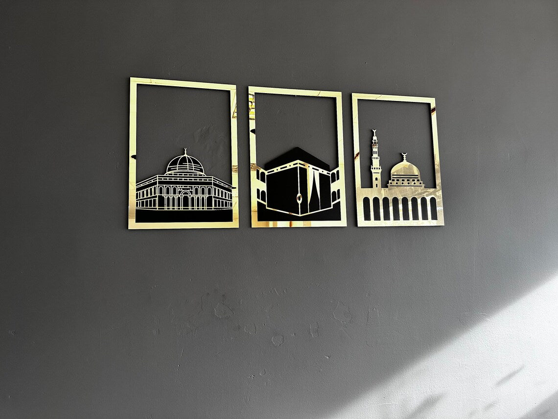 Wallexo Kaaba, Masjid Al-Aqsa &amp; Masjid An-Nabawi Islamic Wall Art