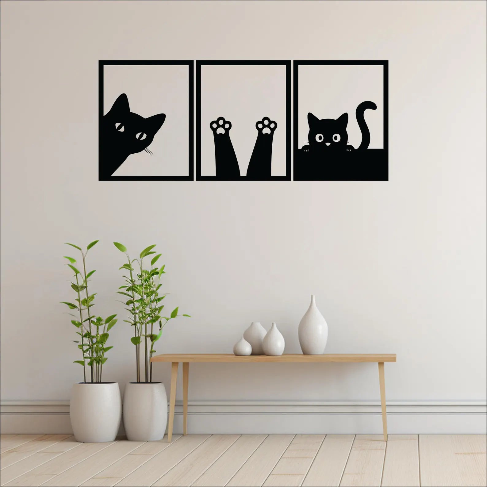 Wallexo 3 Piece Cute Cat Wall Art