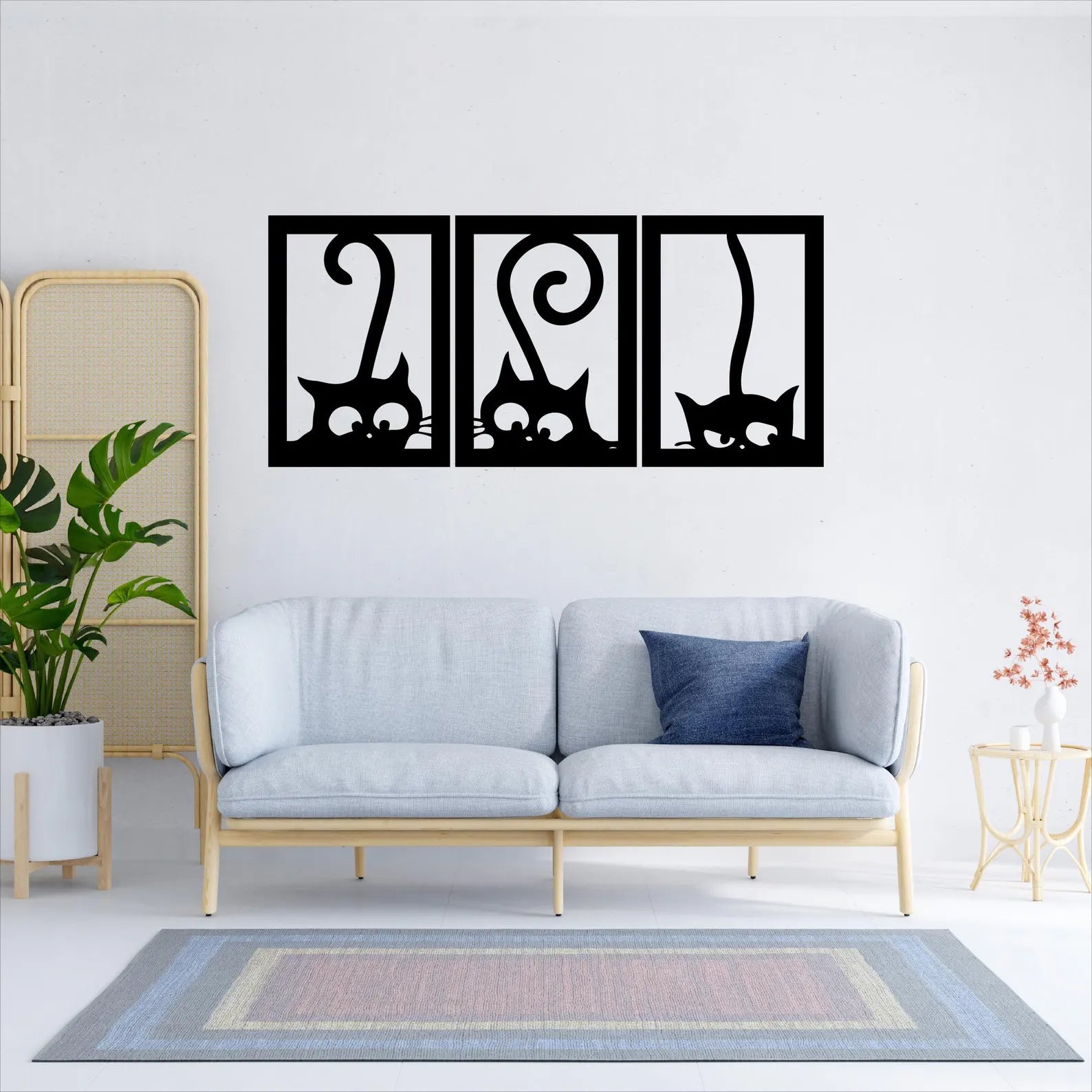 Wallexo 3-Piece Cute Cat Wall Art