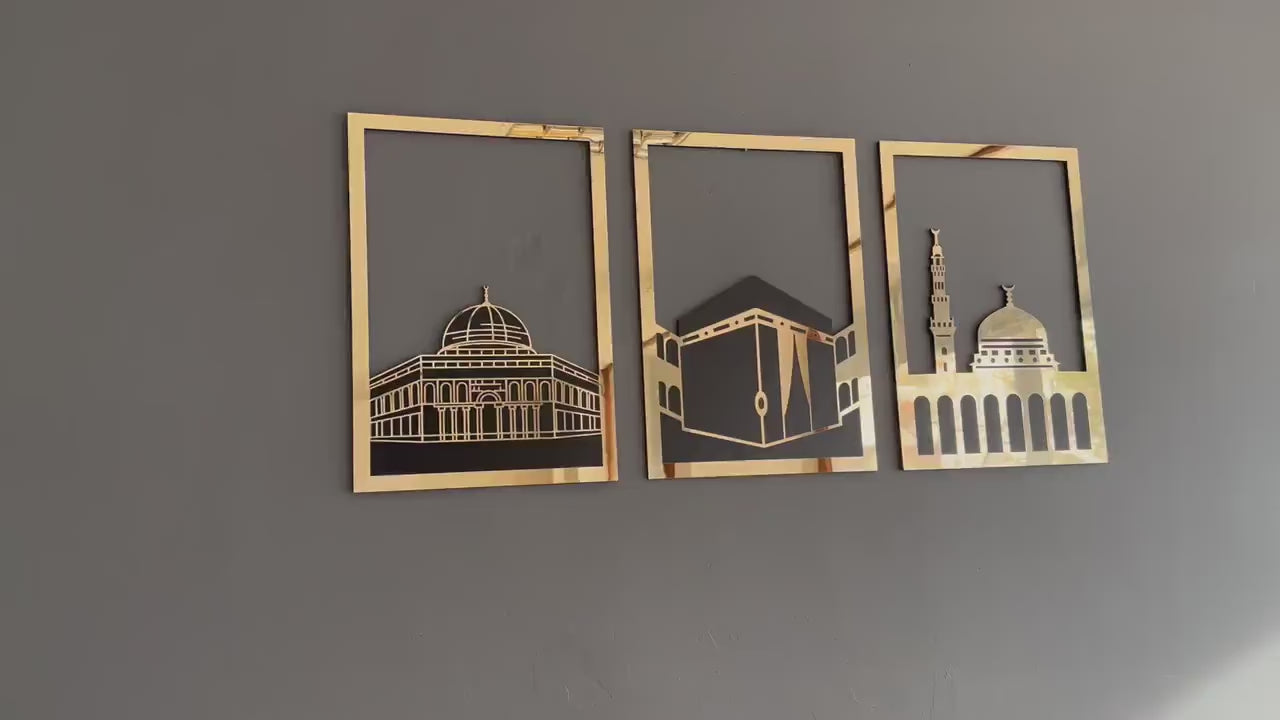 Wallexo Kaaba, Masjid Al-Aqsa &amp; Masjid An-Nabawi Islamic Wall Art